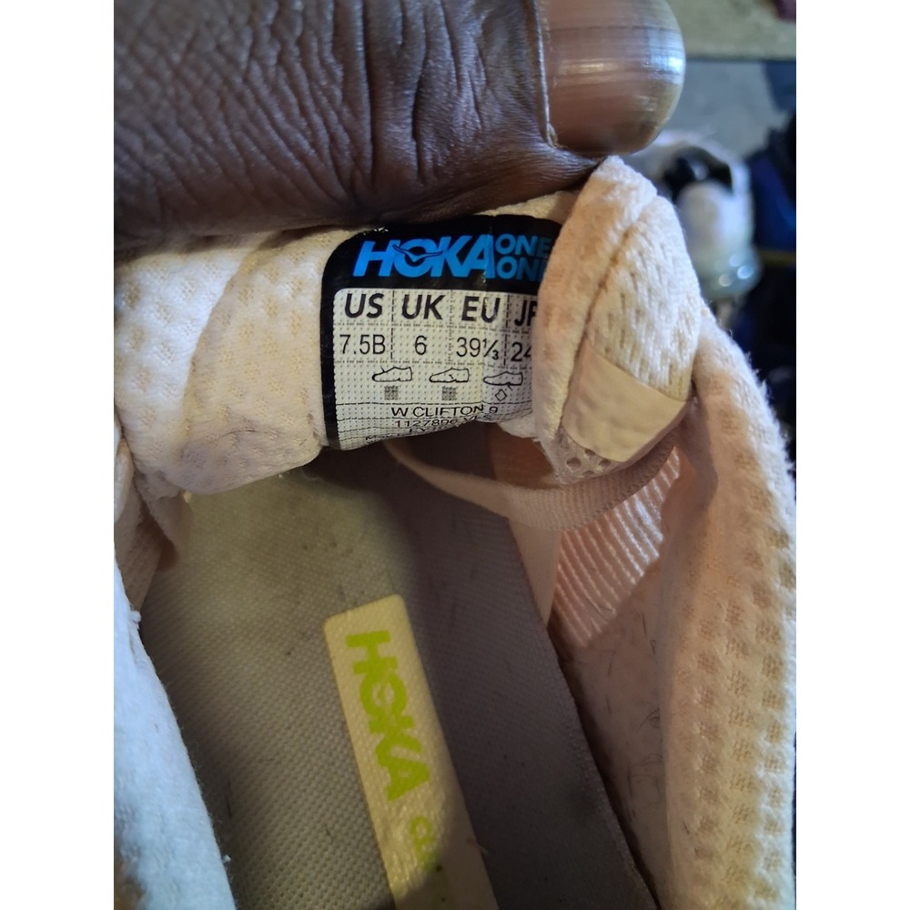 HOKA Women's White Running Shoes with Lime Accents - Picture 8 of 8